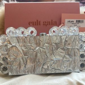 Cult Gaia Harlow Clutch in Silver